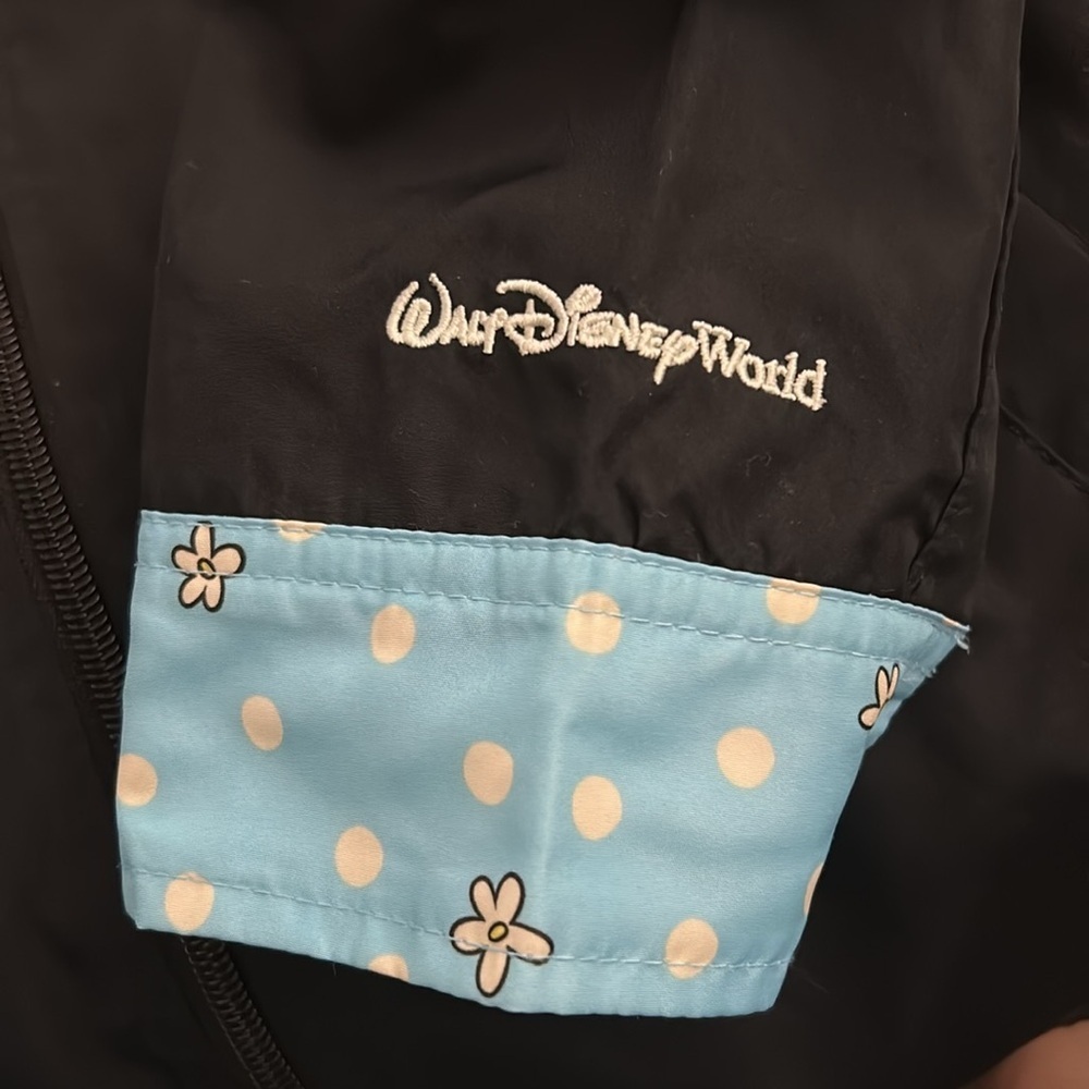 Disneyworld Minnie Mouse raincoat, womens size small. Black and turquoise. - Picture 7 of 9
